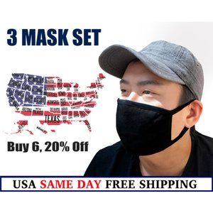 FDA Approved Black Cotton Mask | Triple Layer Soft